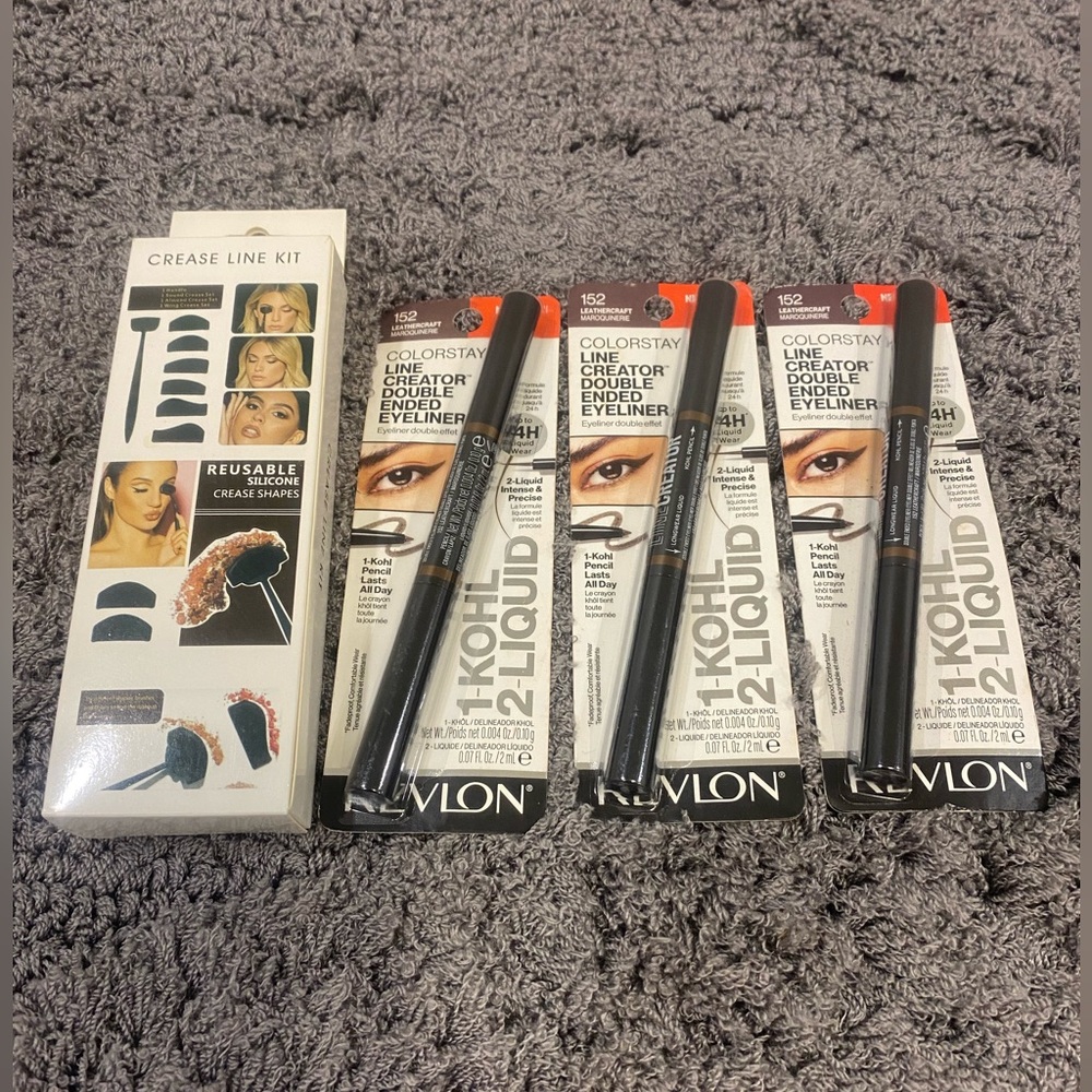 Revlon ColorStay Line Creator Double Ended Eyeliner 3-Pack with Crease Line Kit-